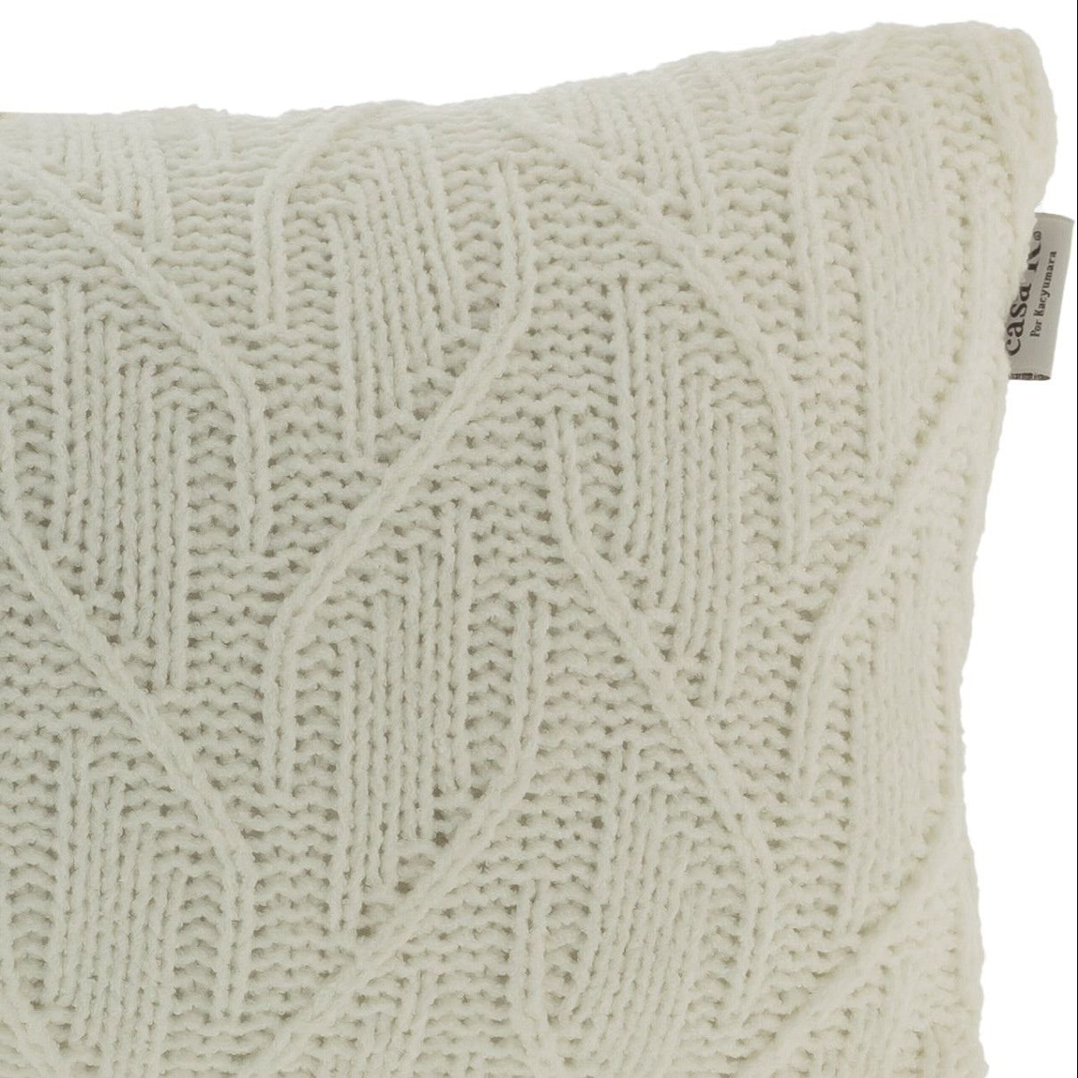 Almofada Rinzeira Kacyumara Tricô Laguna Branco 30x50cm