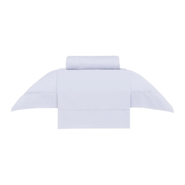 Jogo de Cama Buddemeyer Damask Stripes Solteiro Branco 100% Algodão Fio Penteado Cetim 300 Fios