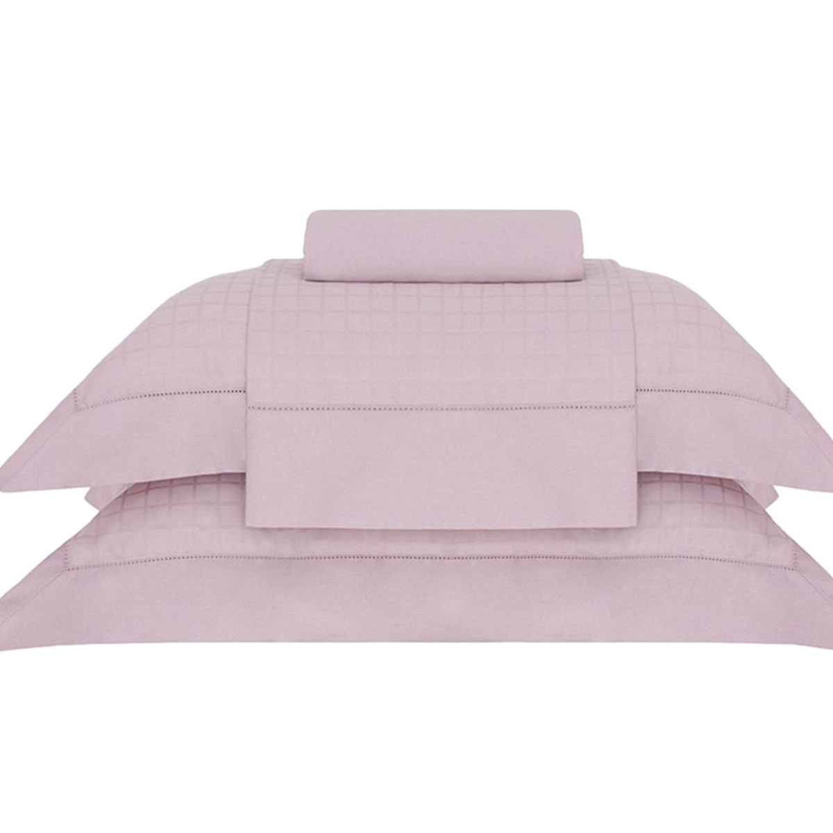 Jogo de Lençol Buddemeyer Damask Square Queen Rosa 300 Fios 100% Algodão Fio Penteado