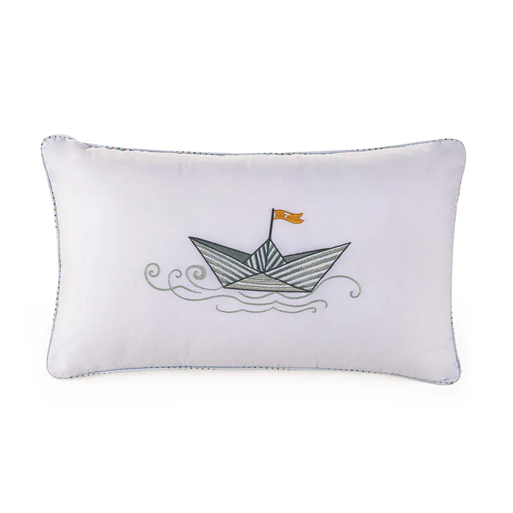 Almofada Rinzeira Trussardi Marinai 300 Fios Cetim 100% Algodão Egípcio Branco 30x50cm