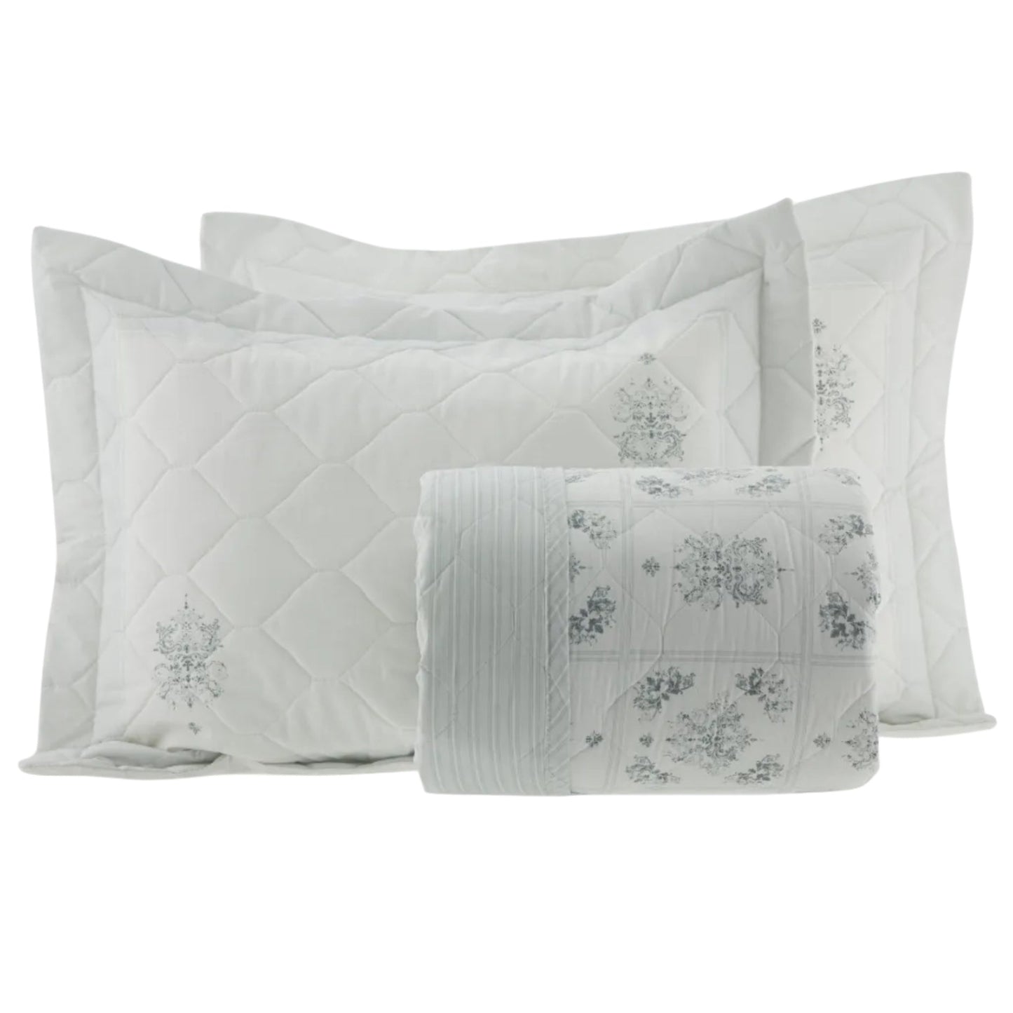 Cobreleito Solteiro Kacyumara Vida Bela 200 Fios Ayse com 1 Porta Travesseiro 1,80m x 2,40m