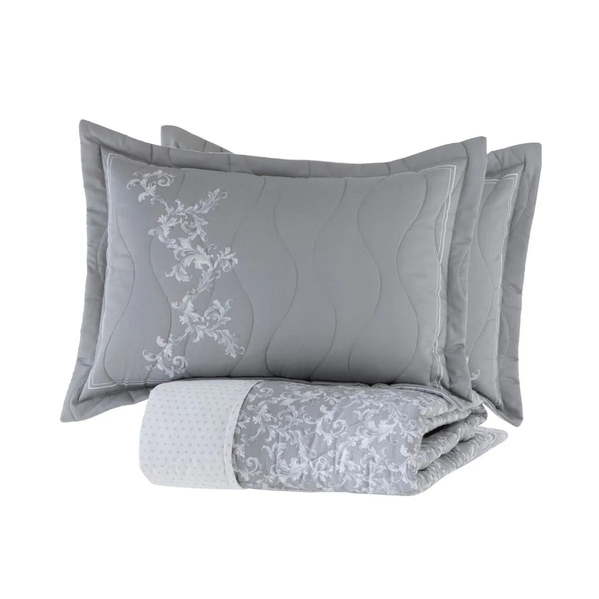 Cobreleito King Kacyumara Satinée 300 Fios Lafet com 2 Portas Travesseiro 2,80m x 2,60m