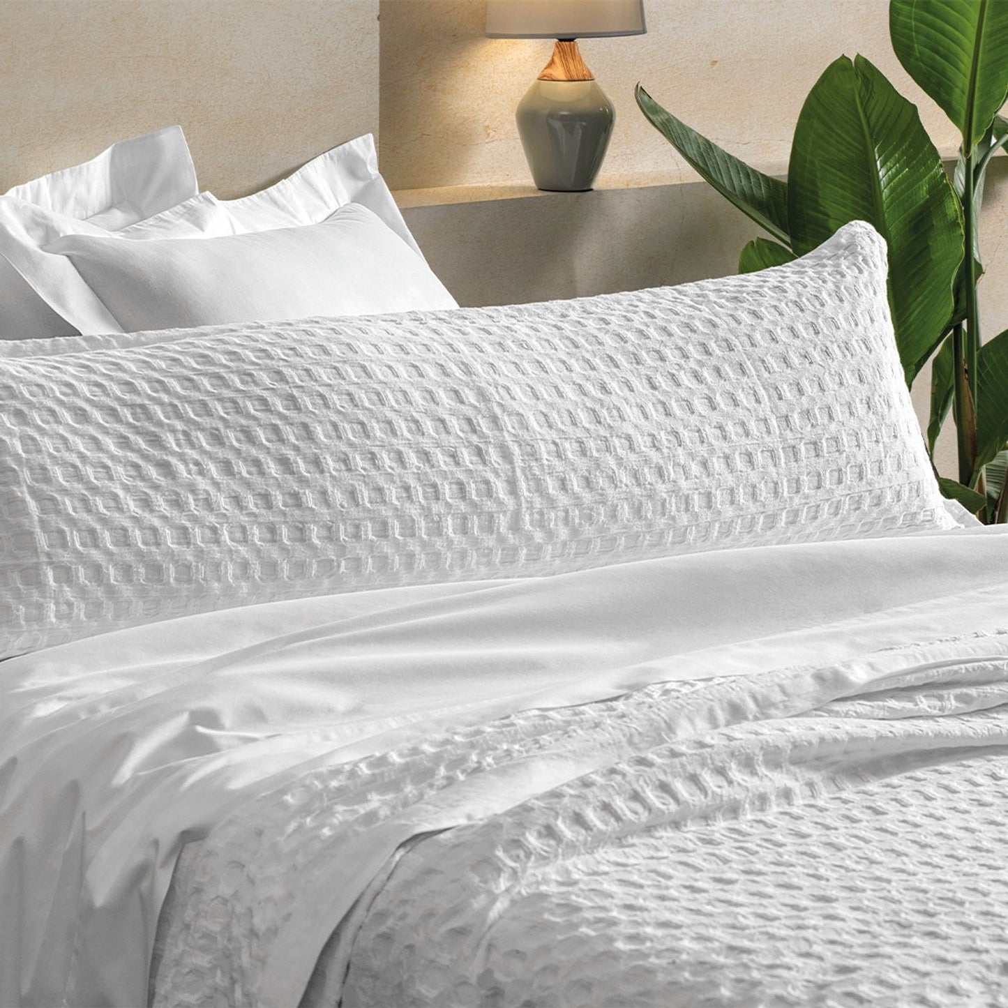 Fronha Body Pillow Altenburg Algodão Lux Versalhes 200 Fios com 4 Abas de 2cm 40x1,30m Cor Branco