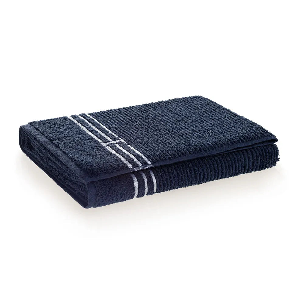Toalha de Praia Trussardi Isola 100% Algodão Marino/Branco 86x160cm