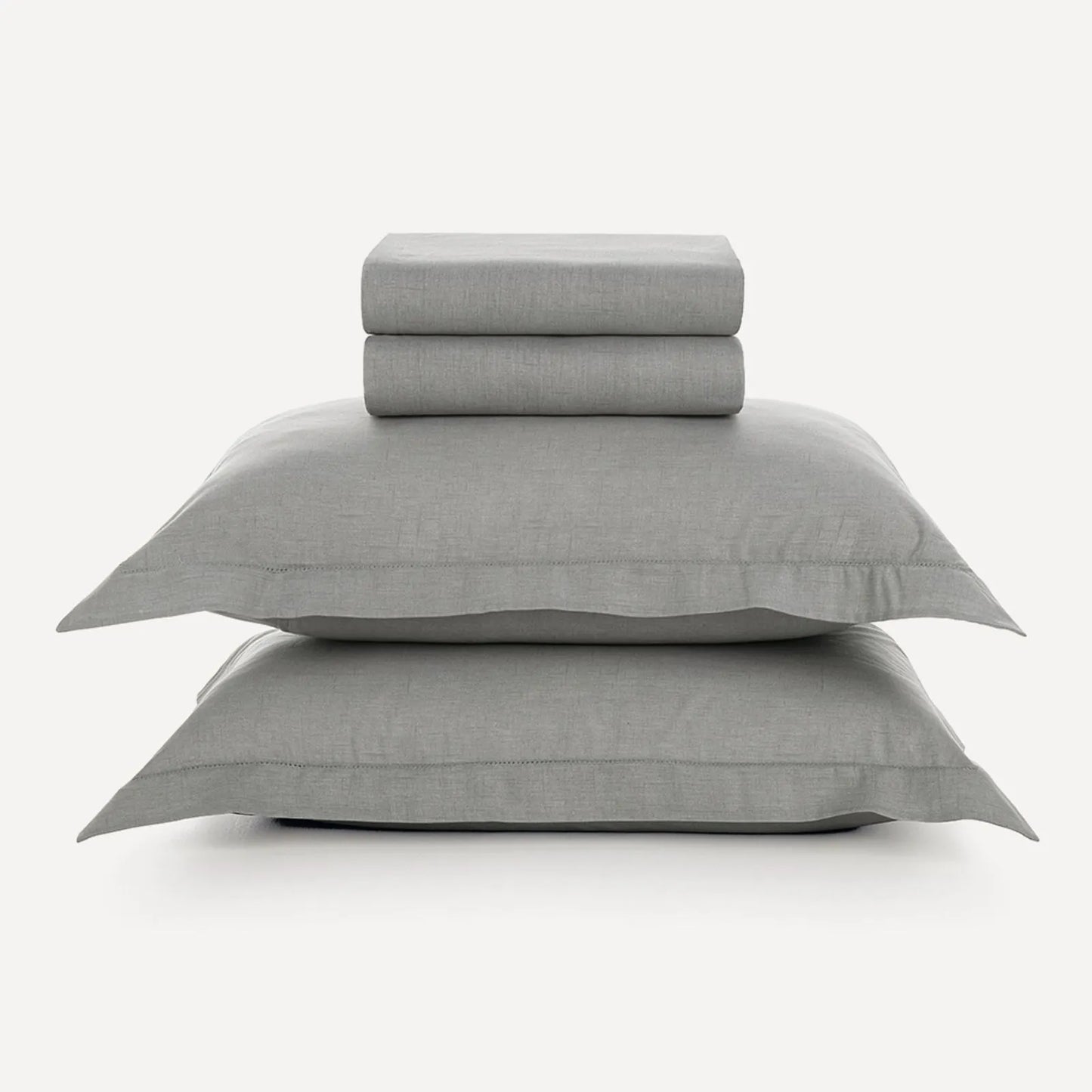 Jogo de Cama Casal Karsten Tesso Cinza 160 Fios 100% Algodão 4 Peças