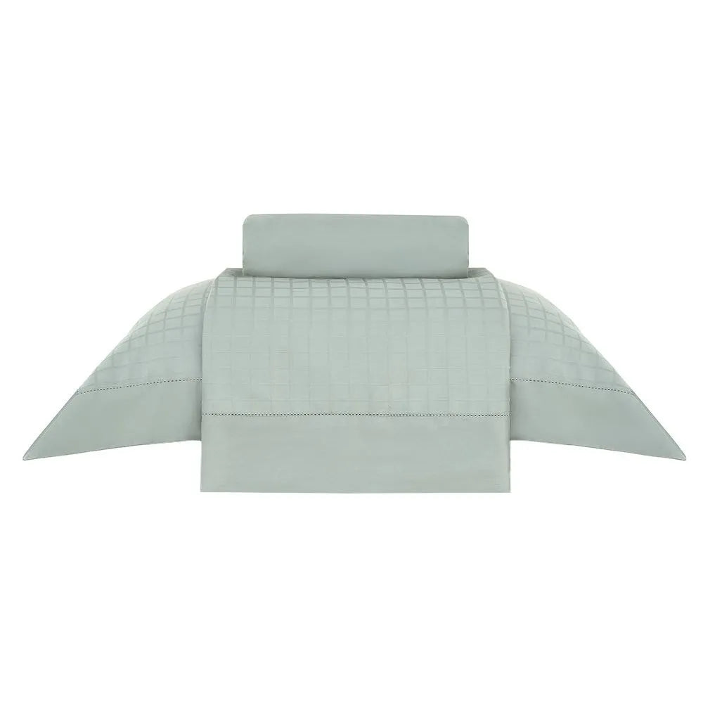 Jogo de Cama Solteiro Buddemeyer Damask Square – Verde
