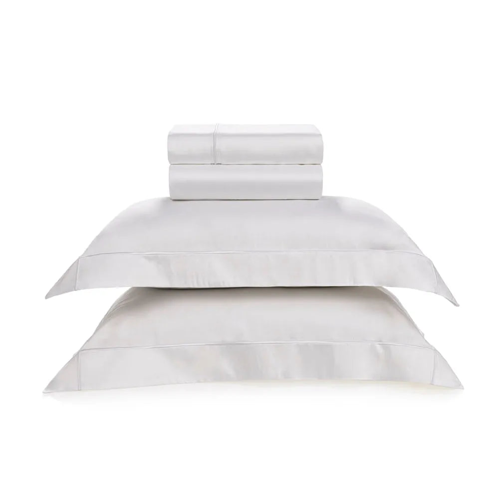 Jogo de Cama Trussardi Girelli Branco King 300 Fios Cetim de Bambu