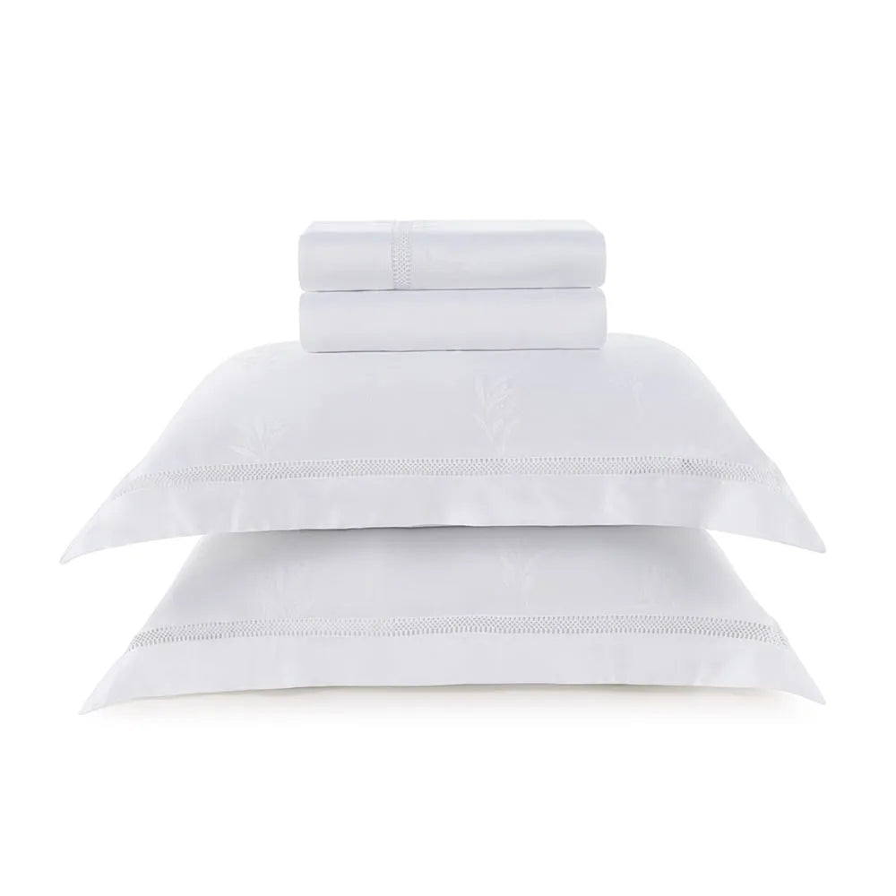 Jogo de Cama Trussardi Olivine Bambu Natural King 300 Fios Cetim