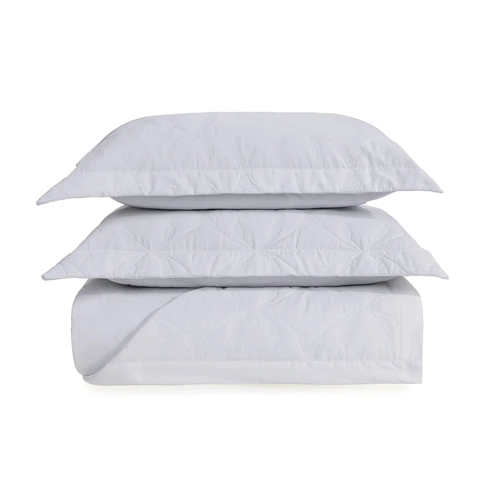 Jogo de Colcha King Trussardi Romanza Branco 300 Fios 100% Algodão Egípcio 3 Peças 2,90m x 2,50m