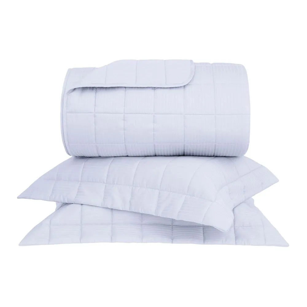 Jogo de Colcha Queen Buddemeyer Damask Stripes – Cinza