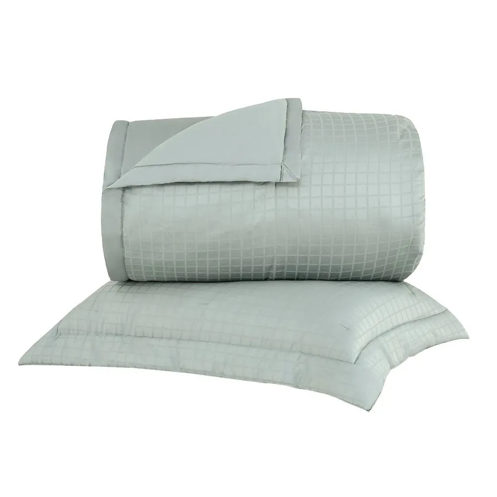 Jogo de Colcha Solteiro Buddemeyer Damask Square – Verde