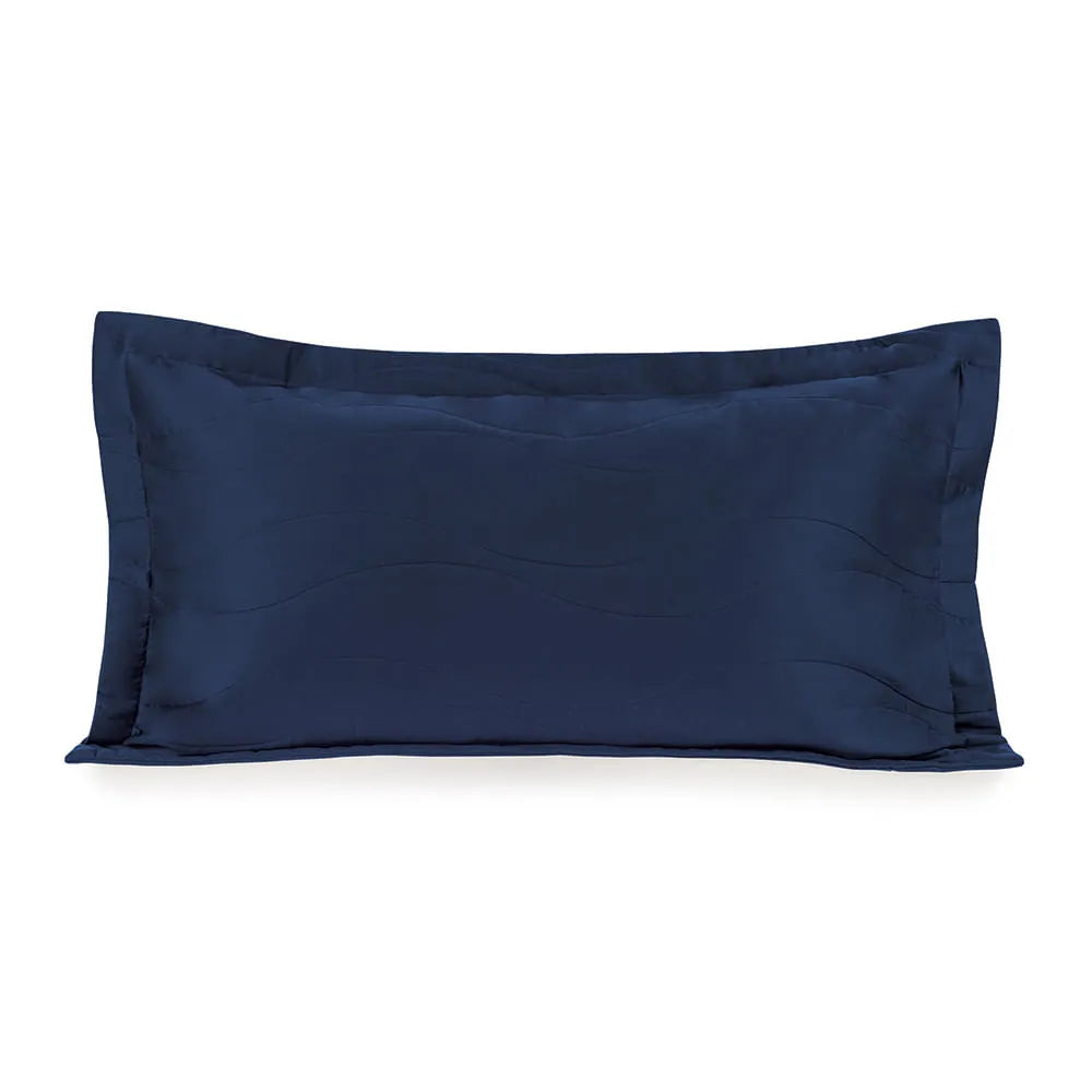 Jogo de Super Porta-travesseiro 2 Peças Trussardi Novara Azul Siciliano 300 Fios 100% Algodão Egípcio 50cm x 90cm