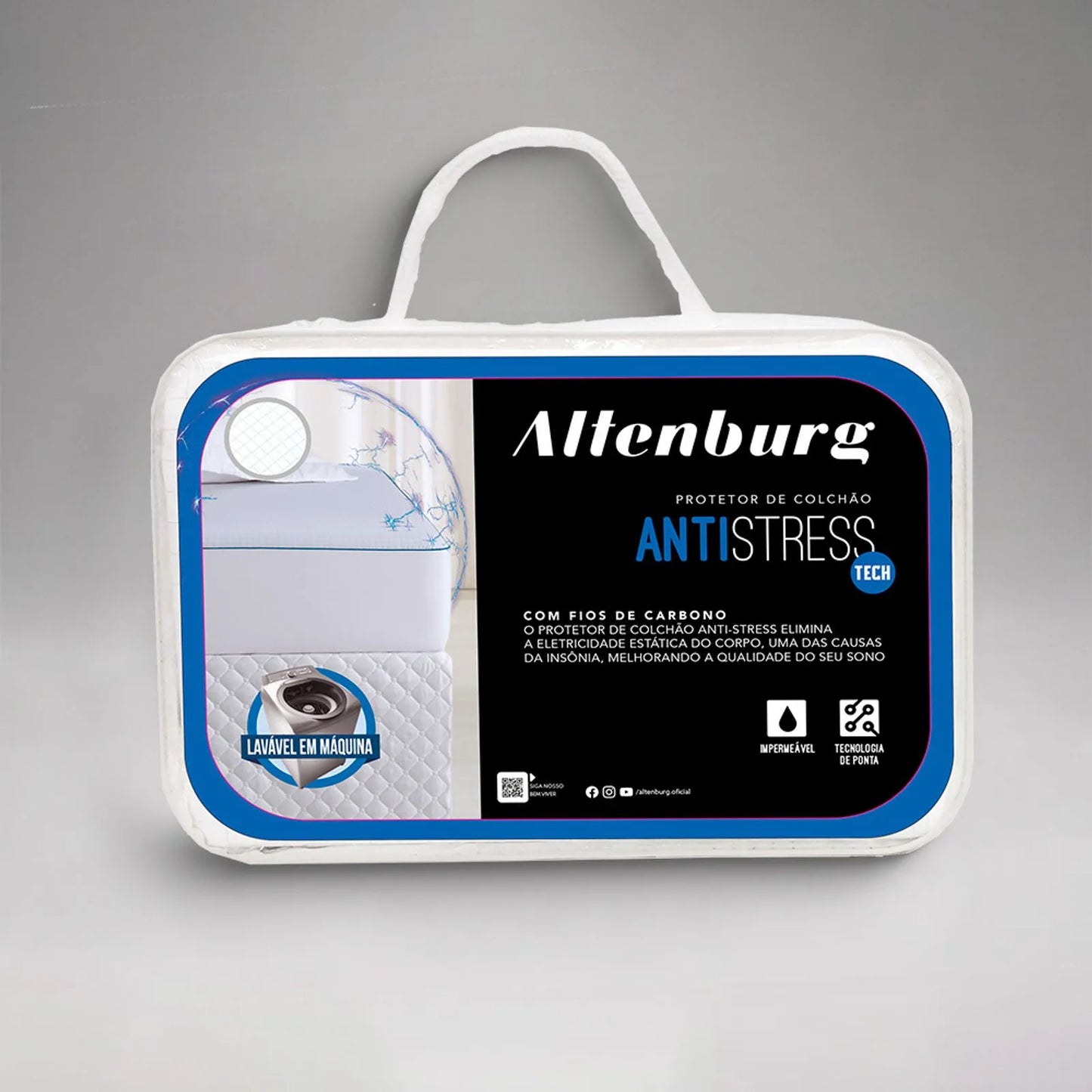 Protetor de Colchão Impermeável Casal Altenburg Antistress Branco (1,38m x 1,88m)