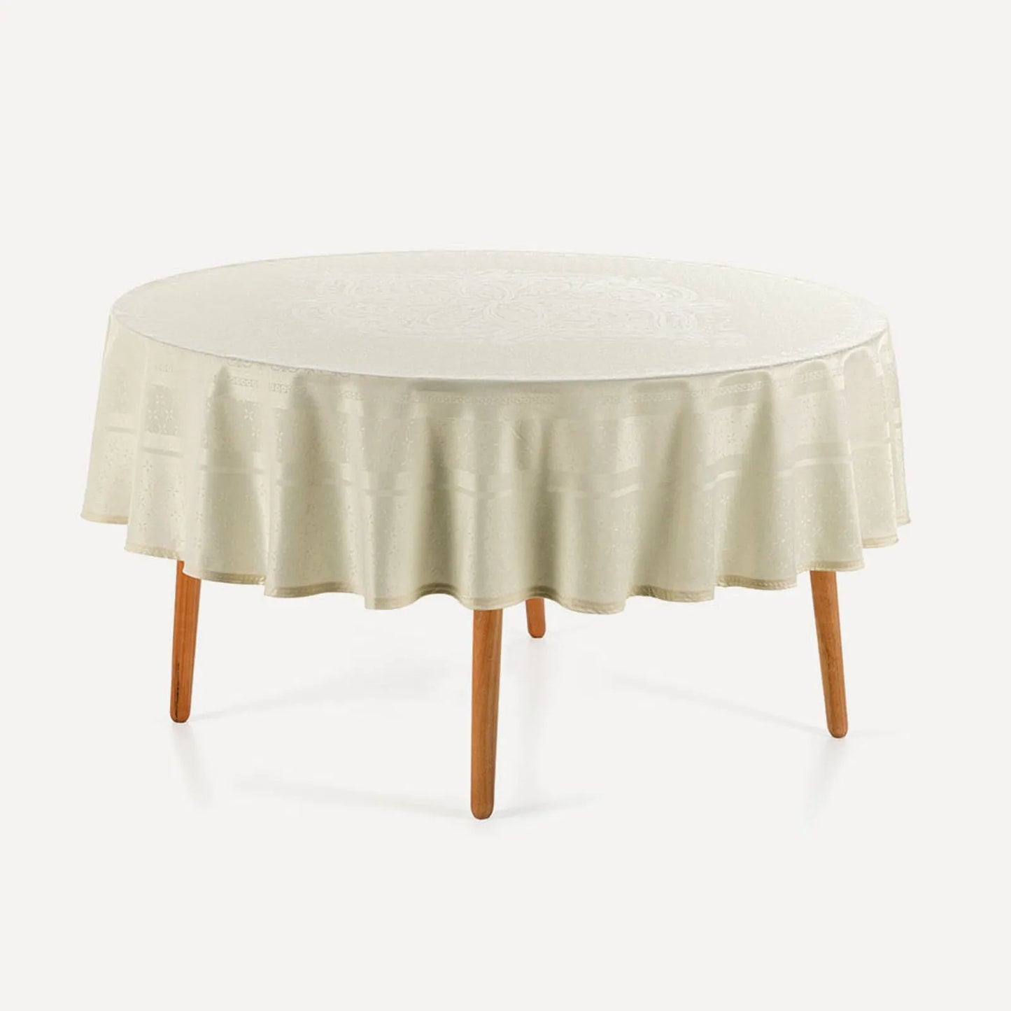 Toalha de Mesa Redonda 6 Lugares Karsten Lesier Off-White 1,78m