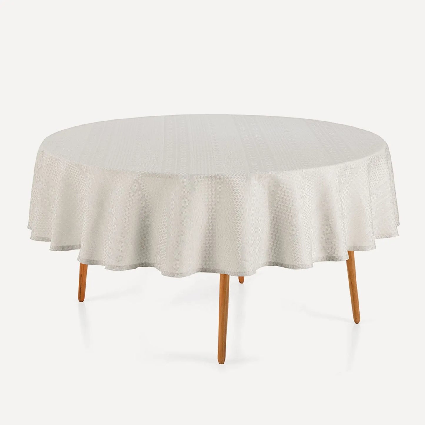 Toalha de Mesa Redonda 6 Lugares Karsten Sempre Limpa Artemis Branco 1,78m