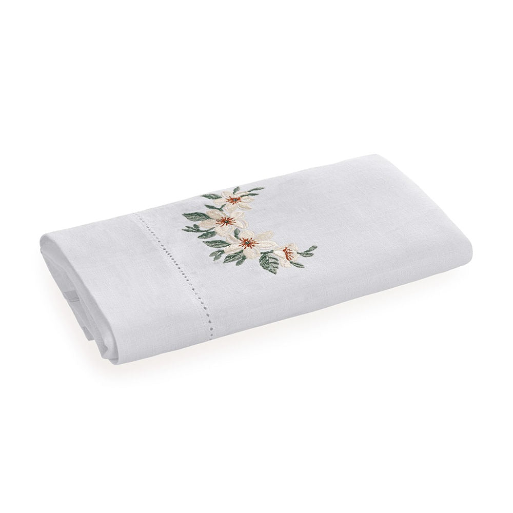 Toalha de Lavabo Trussardi Arancia 100% Linho Branco 30x50cm