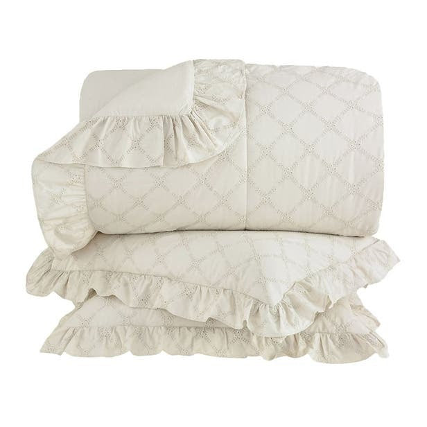 KIT COLCHA TRAP QUEEN IVORY 3PC BEGE DUNA 2.84X2.62CM