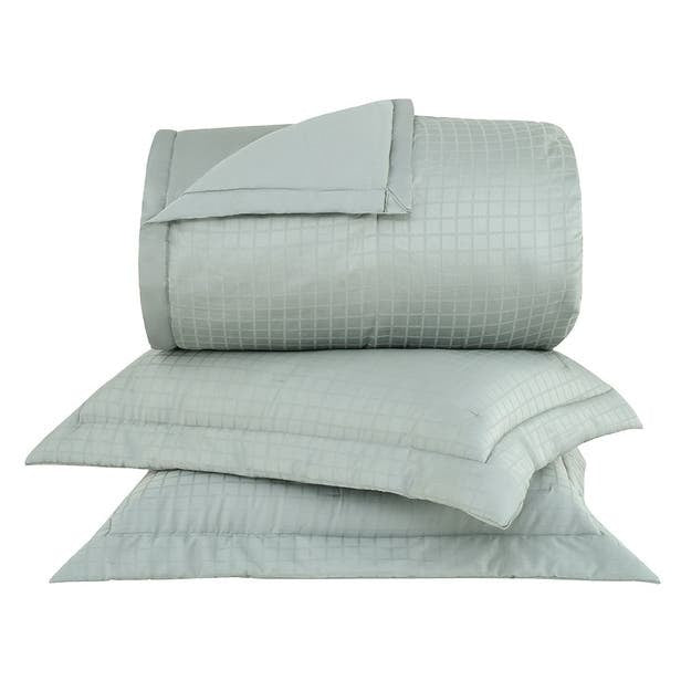 JOGO CAMA CASAL DAMASK SQUARE VERDE 220X250CM