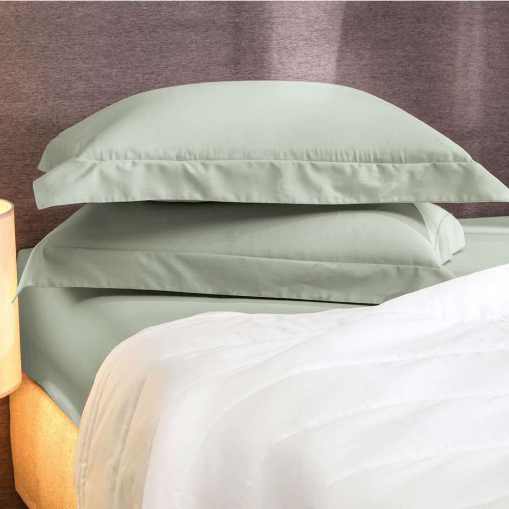 Lençol com Elástico Altenburg Algodão Lux Básico 200 Fios 1,38x1,88x0,30m Cor Verde Claro