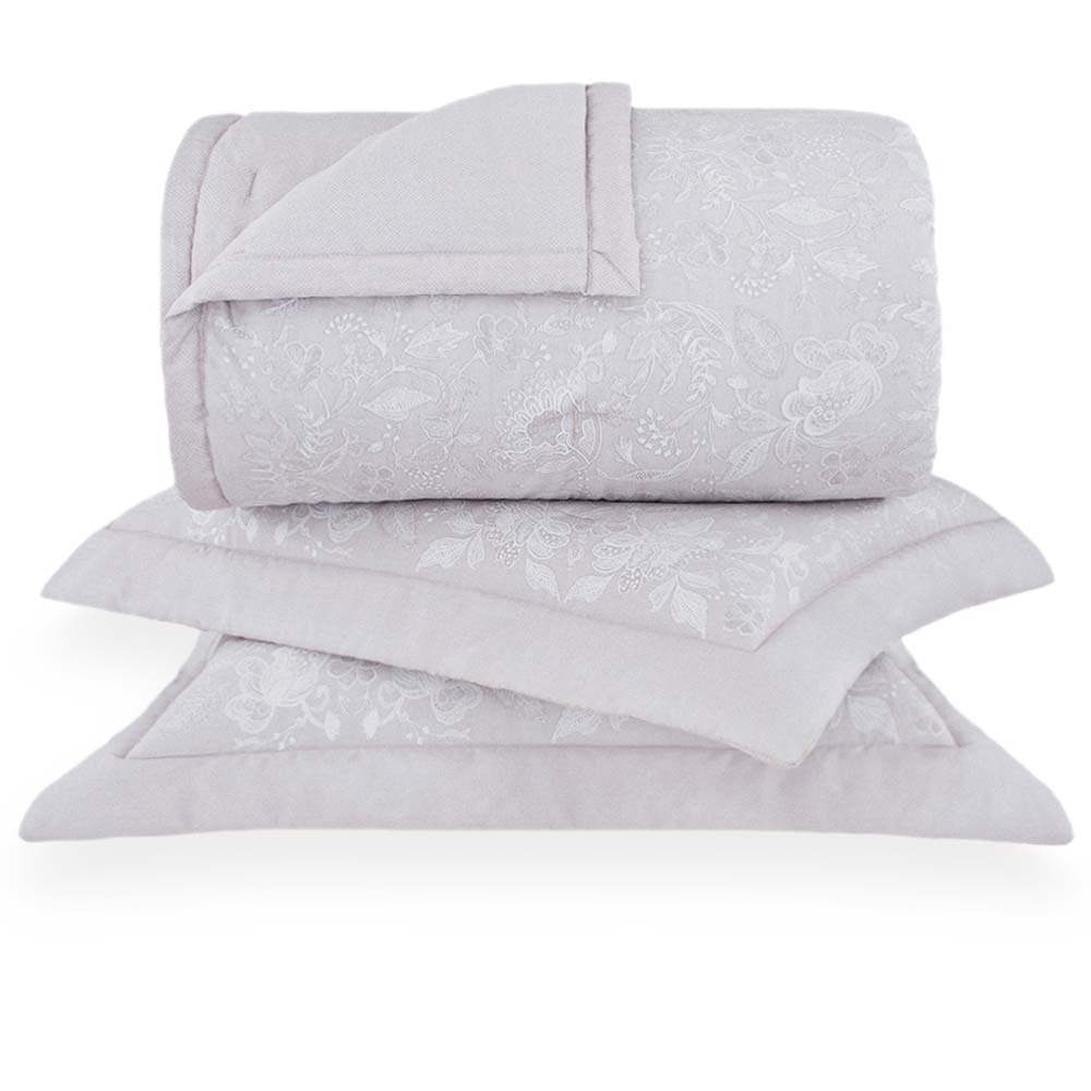 Kit Colcha Buddemeyer Bud Vision Amelie 3 Peças 270 Fios 100% Algodão Cetim Queen Estampado