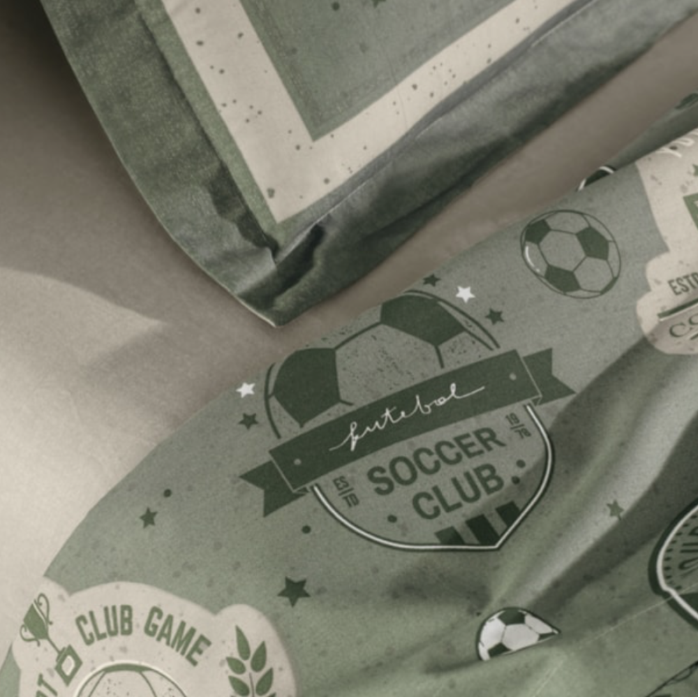 Edredom Karsten Futebol Estampado 1,80x2,50m Solteiro