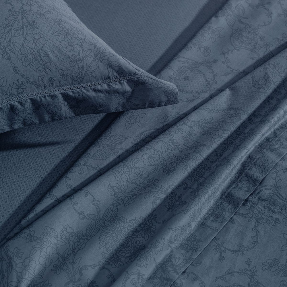 Jogo De Cama Catena 3 Peças 180 x 250 cm Solteiro Azul