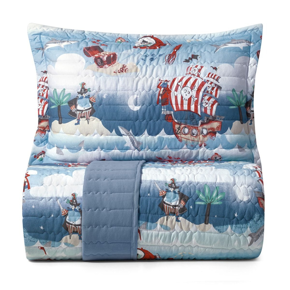 Jogo de Colcha Altenburg Mundo Kids Malha Antimicrobiana 3 Peças Náutico 2,10x2,40m