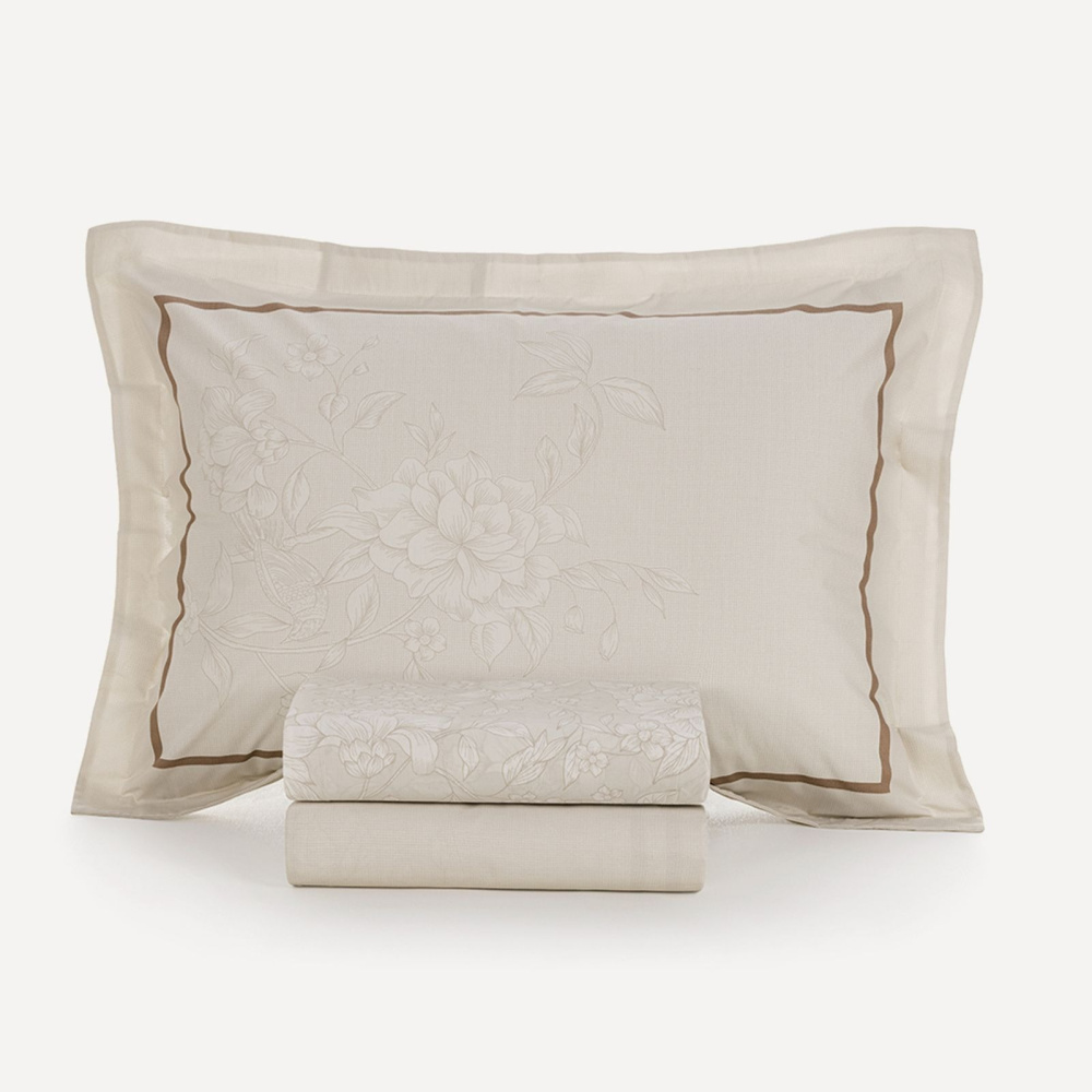 Jogo de Cama Casal Karsten Mallu 200 Fios 100% Algodão com Capa de Almofada