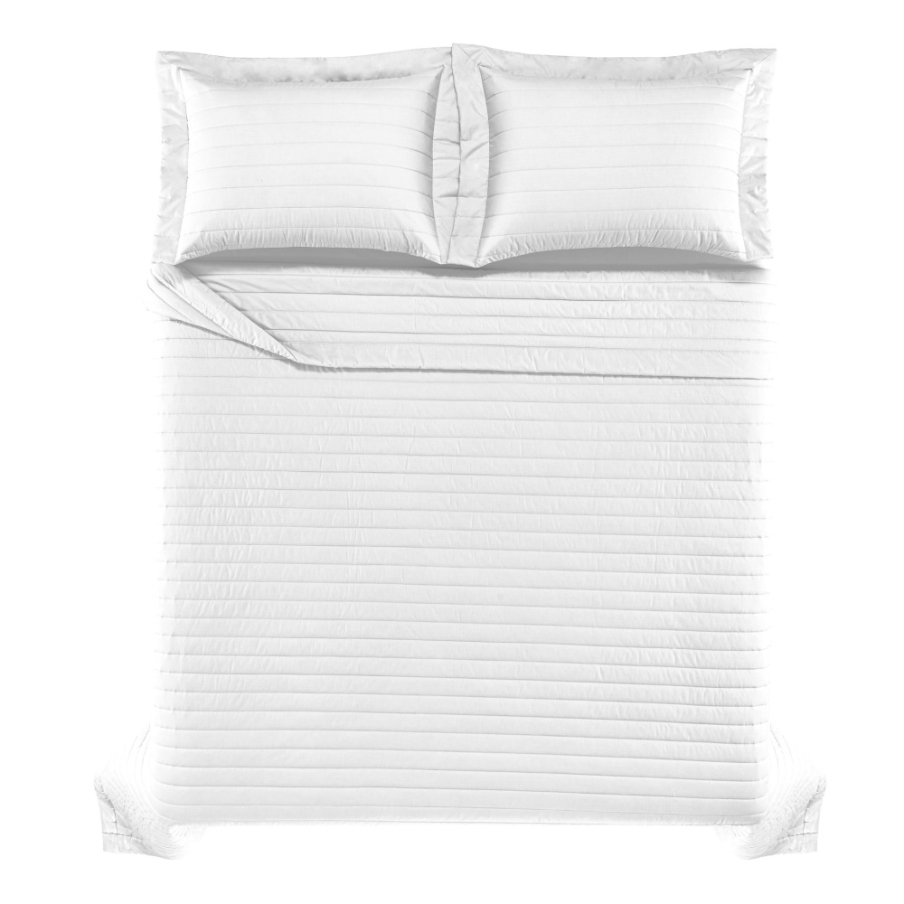 Kit Cobre Leito Colcha Trussardi Monteleone 100% Algodão 290 x 260cm King Branco