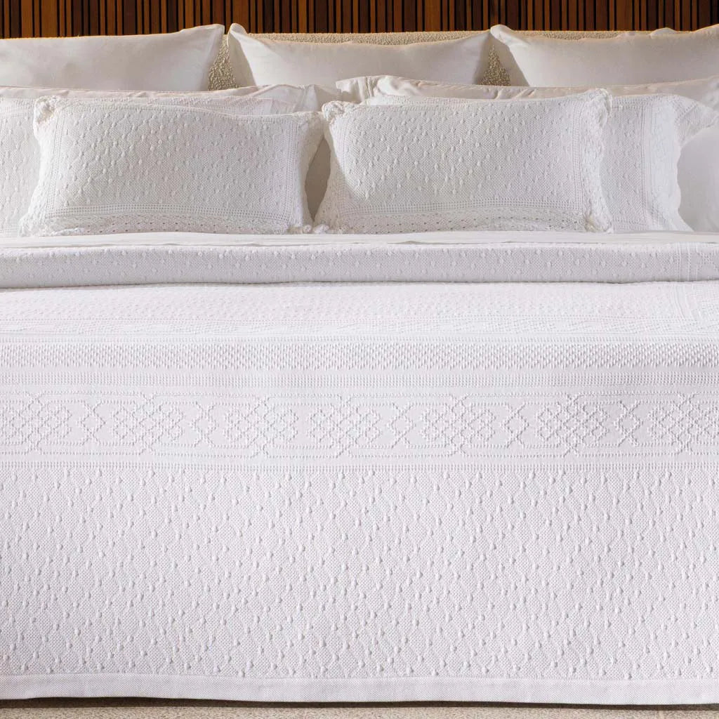 Kit Colcha Naturalle King Bragança Artesanal 100% Algodão Jacquard