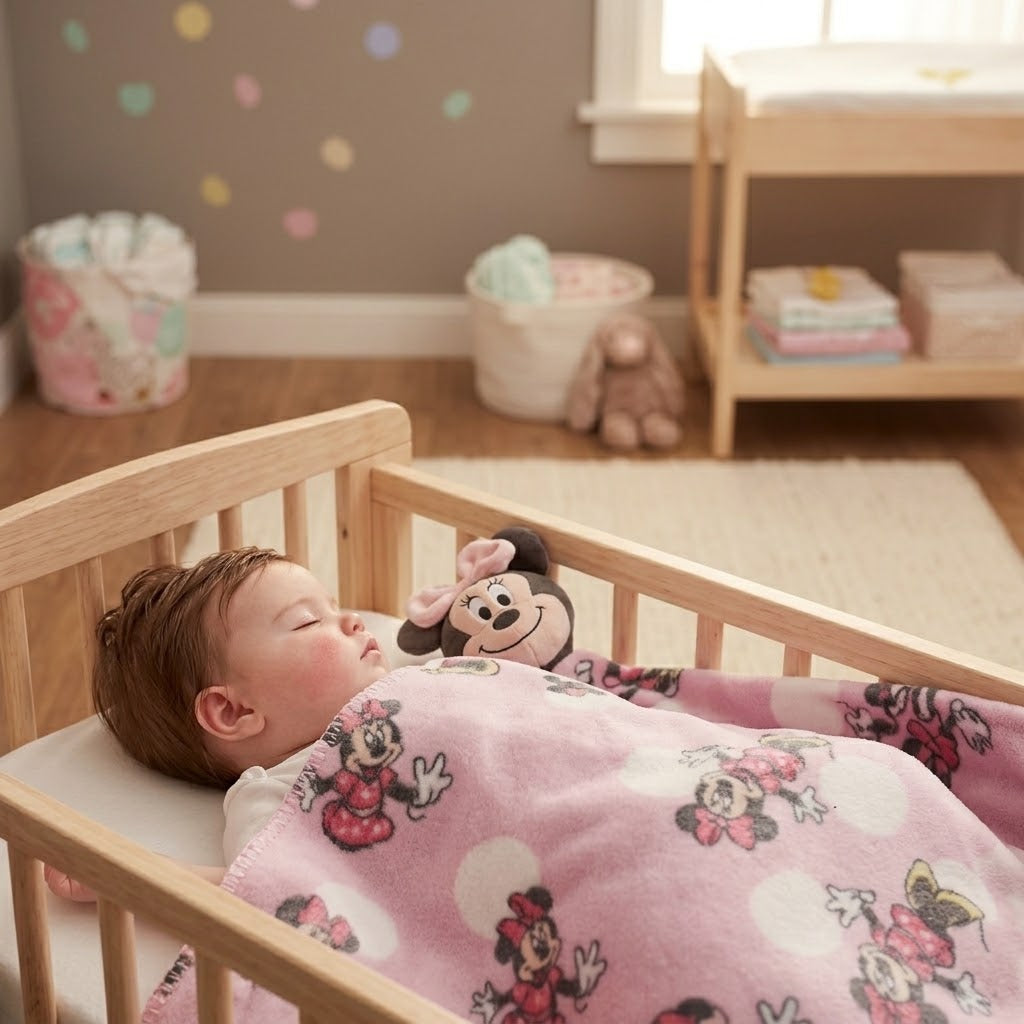 Kit Manta e Naninha Disney Baby Jolitex Ternille Minnie 75x90cm