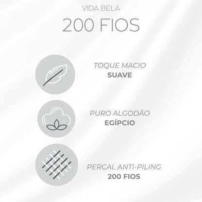 Cobre Leito Kacyumara Vintage Casal Poá Ives 200 Fios