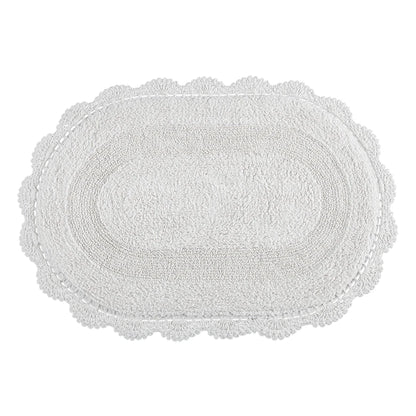 Tapete Kacyumara Crochê Oval 50x80cm Branco
