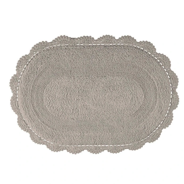 Tapete Kacyumara Crochê Oval 60x90cm Storm