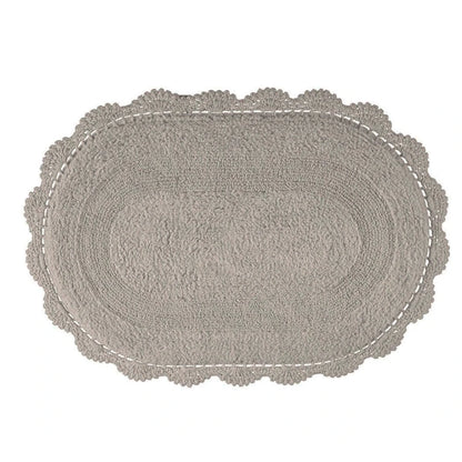 Tapete Kacyumara Crochê Oval 60x90cm Storm