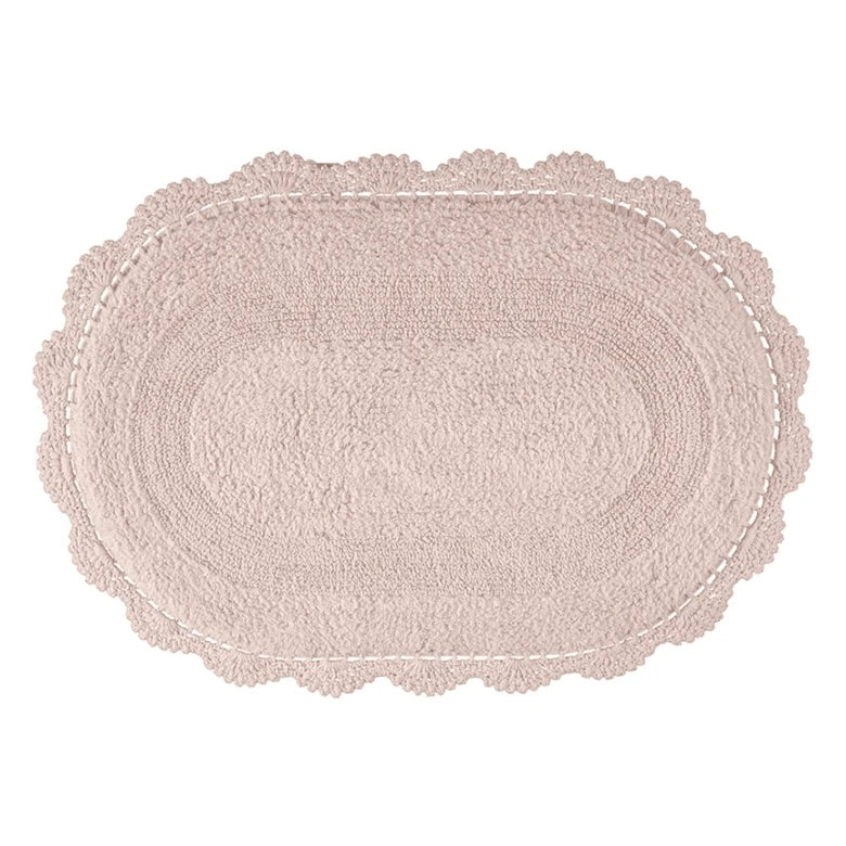 Tapete Kacyumara Crochê Oval 50x80cm Inrose