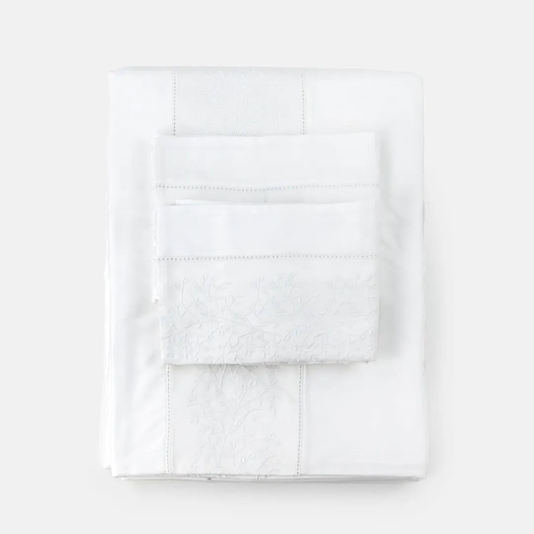 Capa Duvet com Fronhas Blue Gardenia King Muguet Blanc 400 Fios