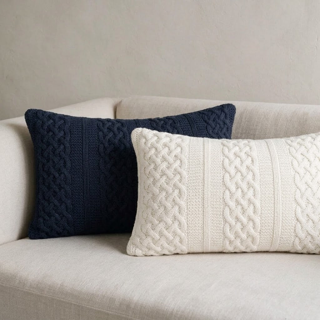 Almofada Tricot Buddemeyer Luxus Castello Marfim 50x90cm 100% Algodão