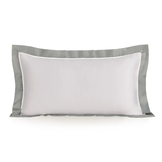 Super fronha avulsa 600 fios Cetim Pariolli Branco/Platino  50cm x 90cm