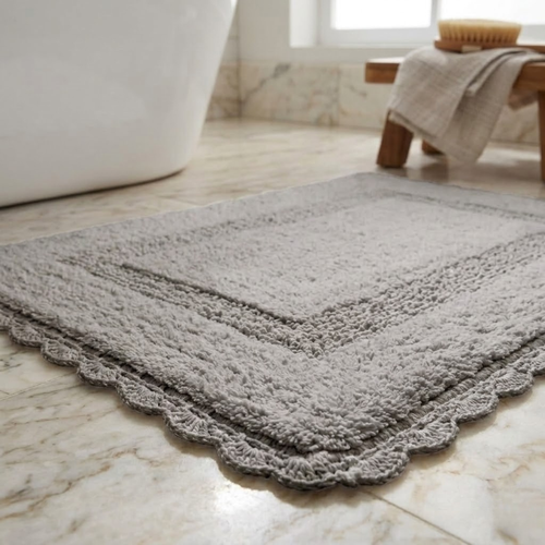 Tapete Kacyumara Crochê Retangular 50x70cm Fend Chip