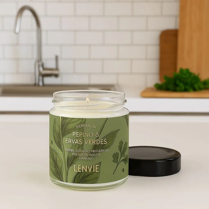 Vela Perfumada 140g L'envie Pepino e Ervas Verdes Herbarium