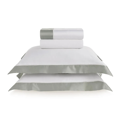Jogo de cama Queen 600 fios Cetim Pariolli Branco/Platino