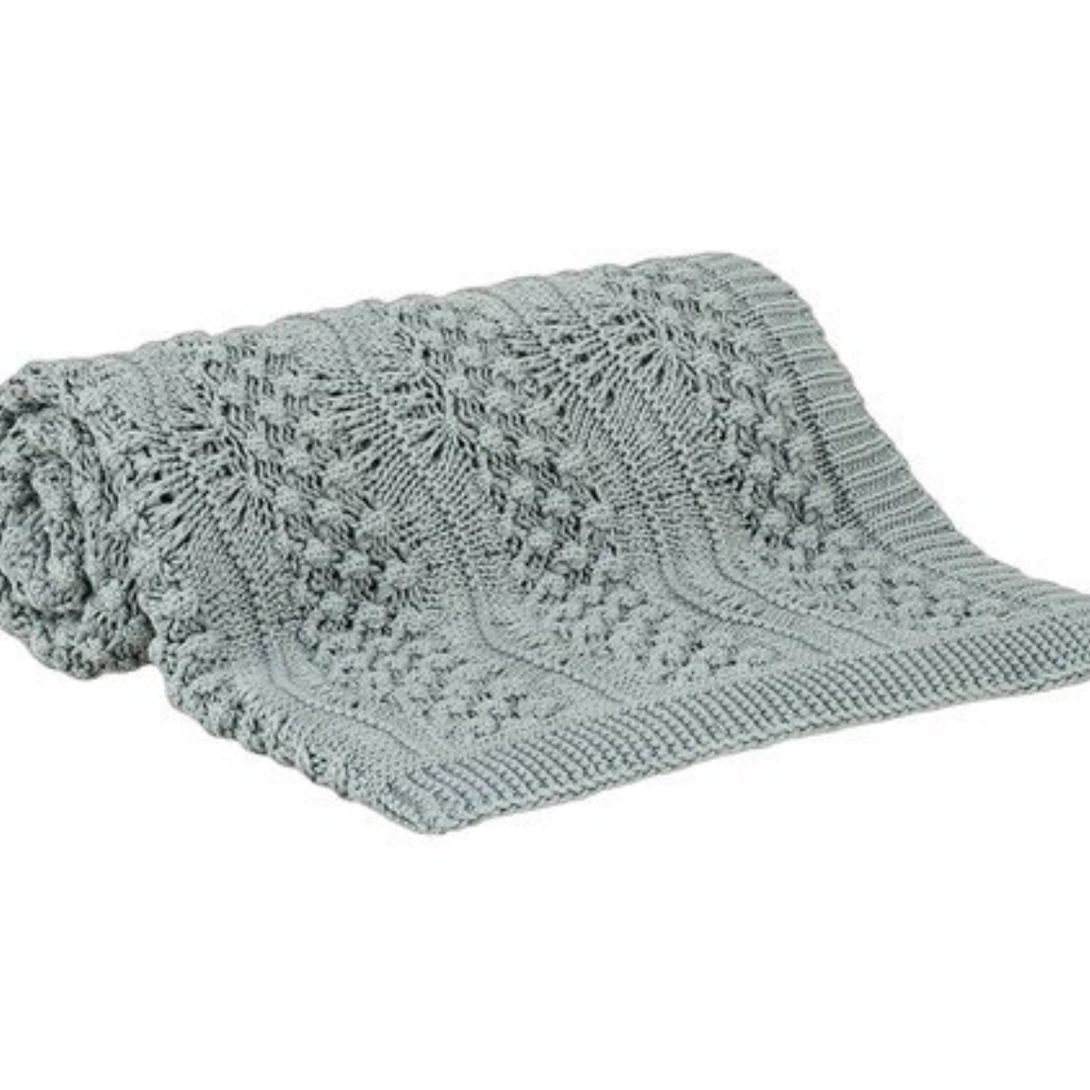 Manta Tricot Buddemeyer Luxus Veneto Azul 1.30x1.70m 100% Algodão