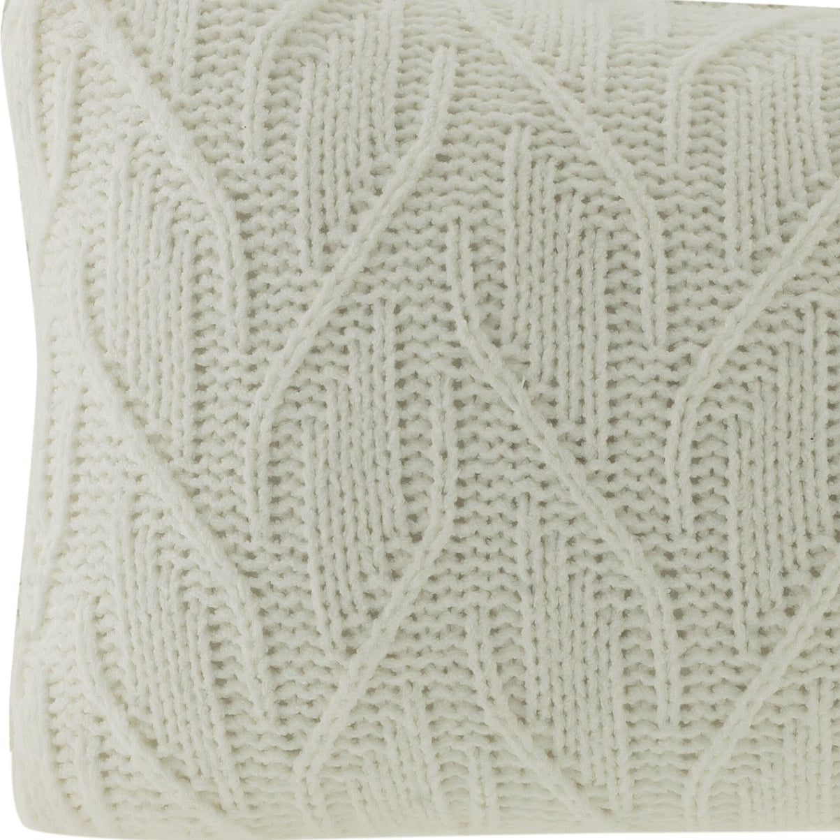 Almofada Rinzeira Kacyumara Tricô Laguna Branco 30x50cm