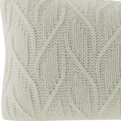 Almofada Rinzeira Kacyumara Tricô Laguna Branco 30x50cm