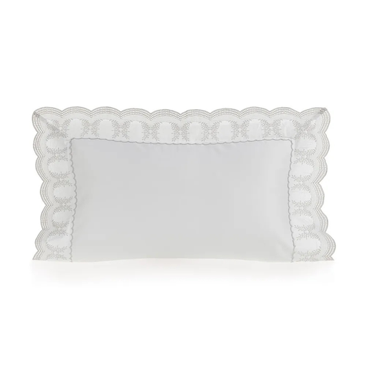 Super Fronha avulsa 600 fios Cetim Laurea Branco/Platino