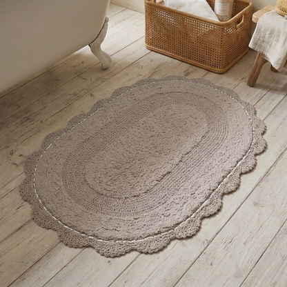 Tapete Kacyumara Crochê Oval 60x90cm Storm