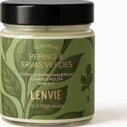 Vela Perfumada 140g L'envie Pepino e Ervas Verdes Herbarium