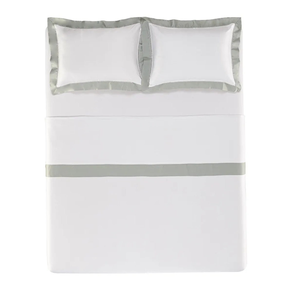 Jogo de cama Queen 600 fios Cetim Pariolli Branco/Platino