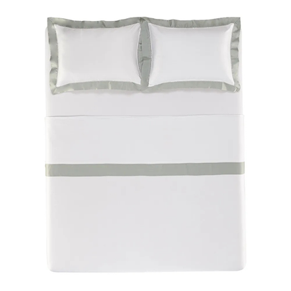 Jogo de cama Queen 600 fios Cetim Pariolli Branco/Platino